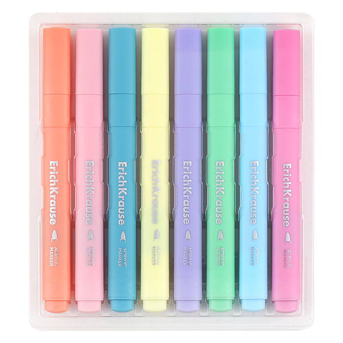 Маркеры акриловые c пулевидным наконечником 8 цветов (в ПЭТ-боксе  с е