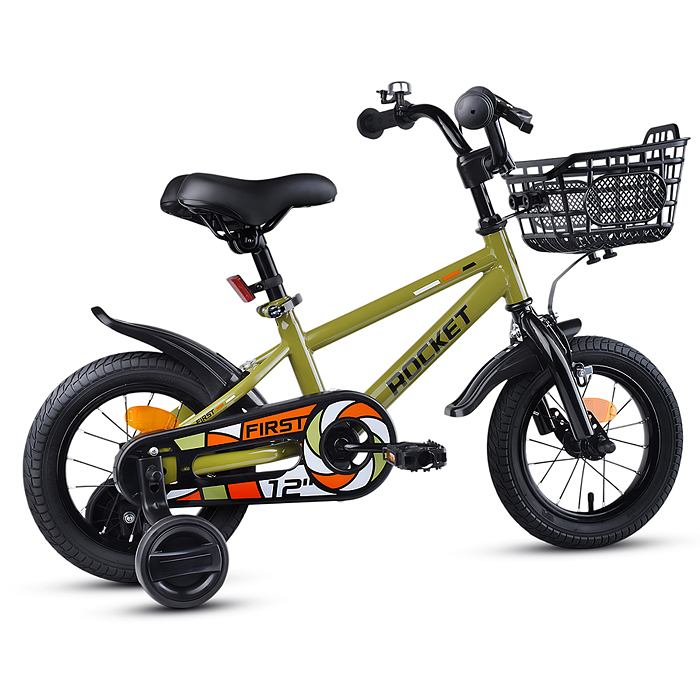 Фото к товару Велосипед 12" Rocket First, цвет хаки Велосипед 12" Rocket First, цвет хаки