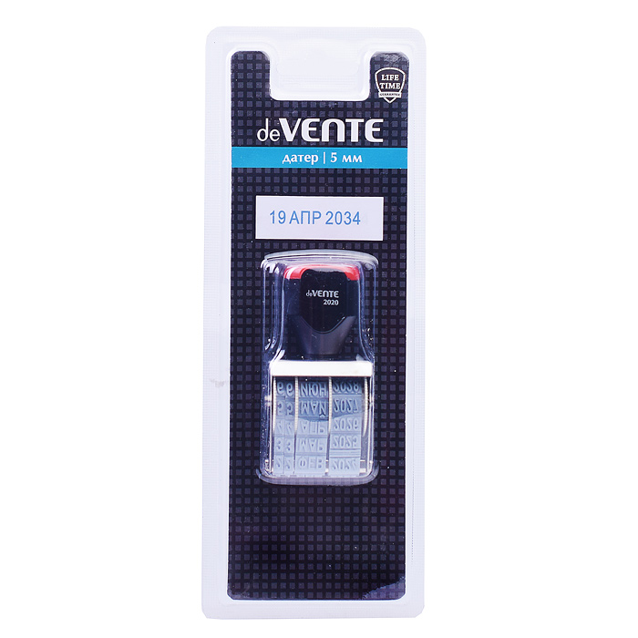 Датер ручной 2020, 5 мм, буквенное отображение месяца, ленточный, в блистере