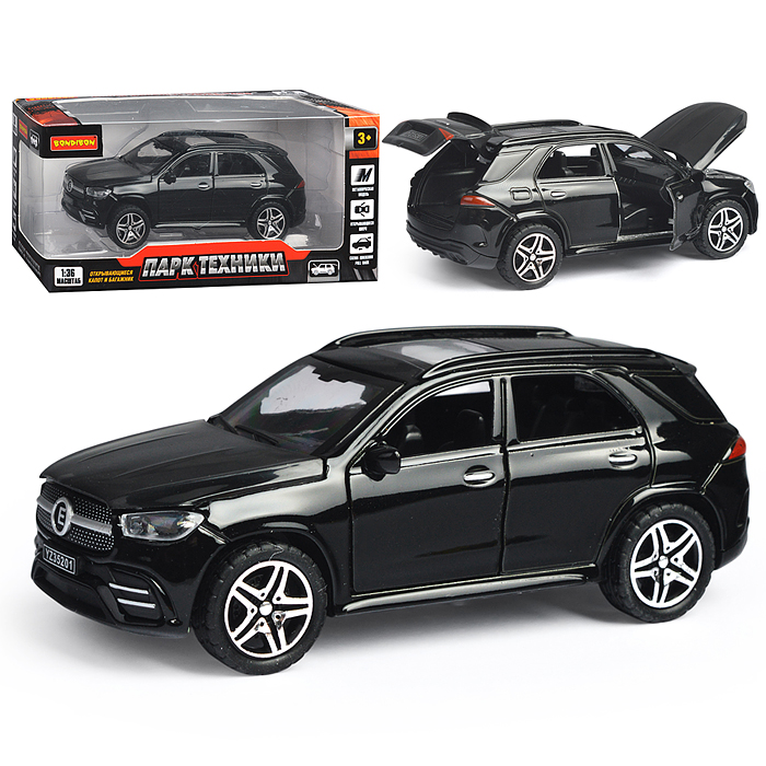 Машина метал. инерционная, М1:36, 4 открыв. двери "Парк Техники" джип черный Машина метал. инерционная, М1:36, 4 открыв. двери "Парк Техники" джип черный