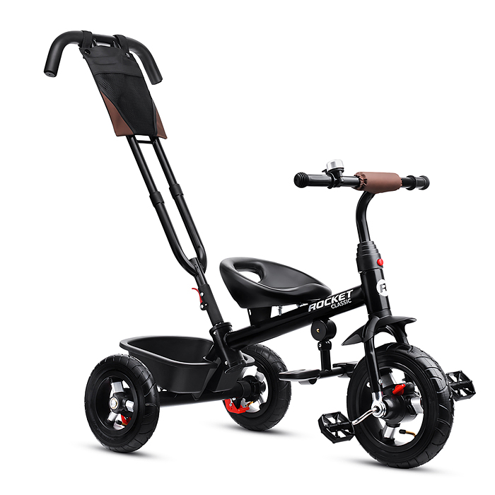 Фото к товару Велосипед трехколесный Rocket 137-BR, колеса надувные 12"/10", цвет коричневый Велосипед трехколесный Rocket 137-BR, колеса надувные 12"/10", цвет коричневый