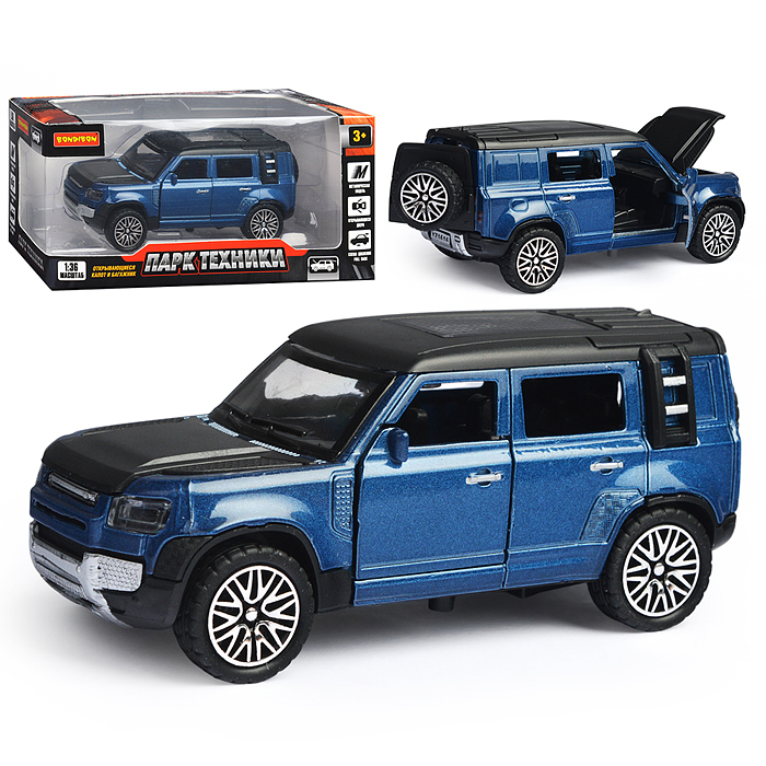 Машина метал. инерционная, М1:36, 4 открыв. двери "Парк Техники" джип синий Машина метал. инерционная, М1:36, 4 открыв. двери "Парк Техники" джип синий