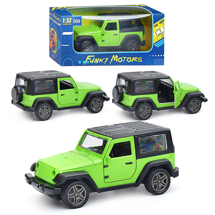 Зелёная инерционная машинка с черной крышей die-cast,1:32, открывающиеся двери Зелёная инерционная машинка с черной крышей die-cast,1:32, открывающиеся двери