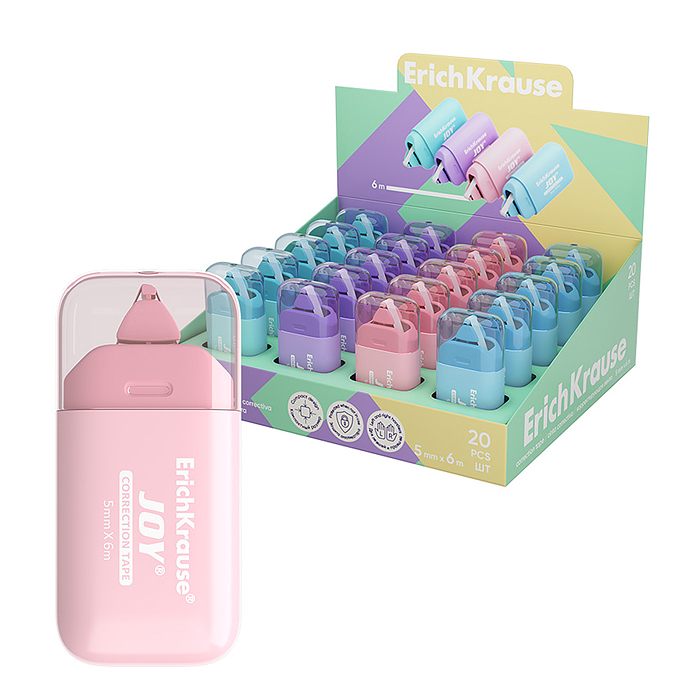 Корректирующая лента JOY® Pastel, 5мм х 6м, ассорти 