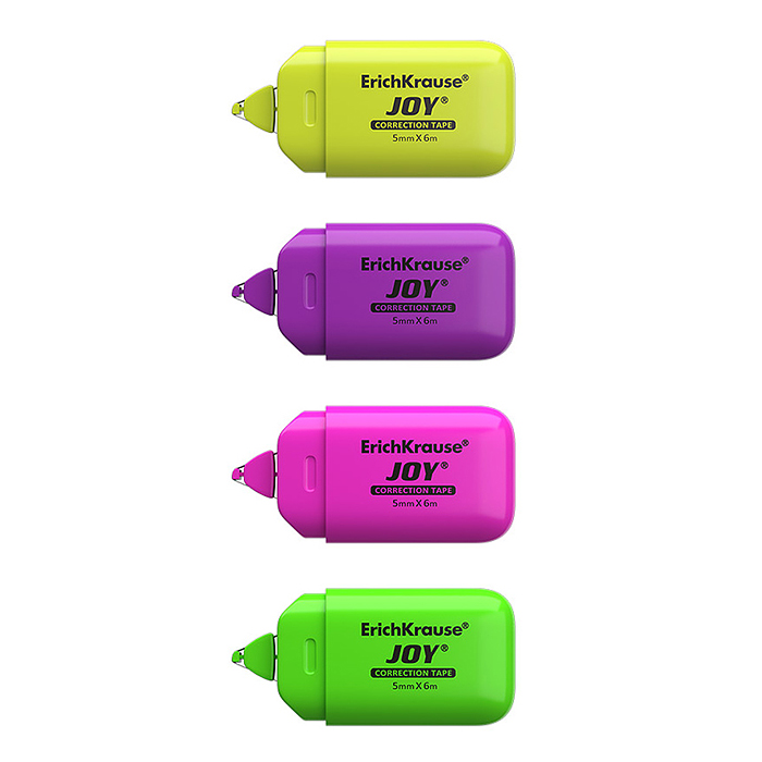 Фото к товару Корректирующая лента JOY®, 5мм х 6м, ассорти Корректирующая лента JOY®, 5мм х 6м, ассорти