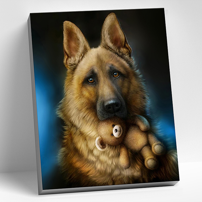 Фото к товару Картина по номерам 40х50 "Немецкая овчарка" (16 цветов) Картина по номерам 40х50 "Немецкая овчарка" (16 цветов)