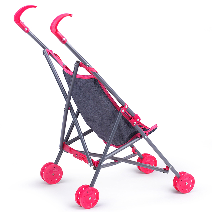Фото к товару Коляска для кукол Y968-8 трость, прогулочная, цвет серо-розовый Коляска для кукол Y968-8 трость, прогулочная, цвет серо-розовый