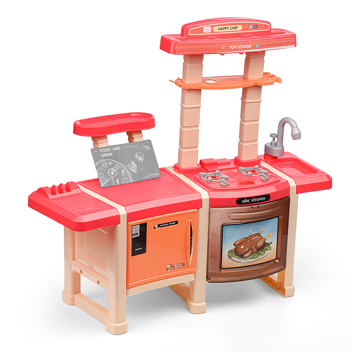 Фото к товару Игровой набор кухня MJL-913B "У шефа" цвет розовый, в коробке Игровой набор кухня MJL-913B "У шефа" цвет розовый, в коробке