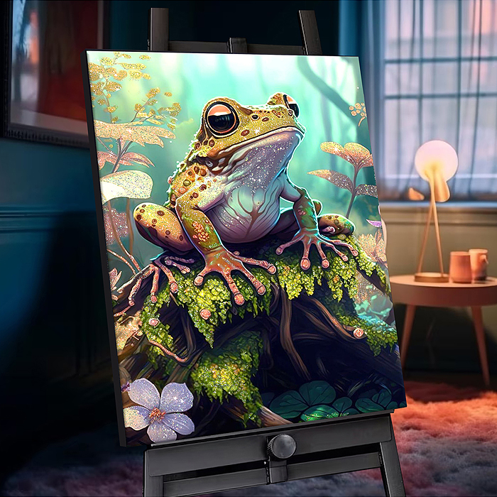 Фото к товару Картина по номерам 40х50 "Лягушка-путешественница" с кристаллами из хрусталя (26 цветов) Картина по номерам 40х50 "Лягушка-путешественница" с кристаллами из хрусталя (26 цветов)