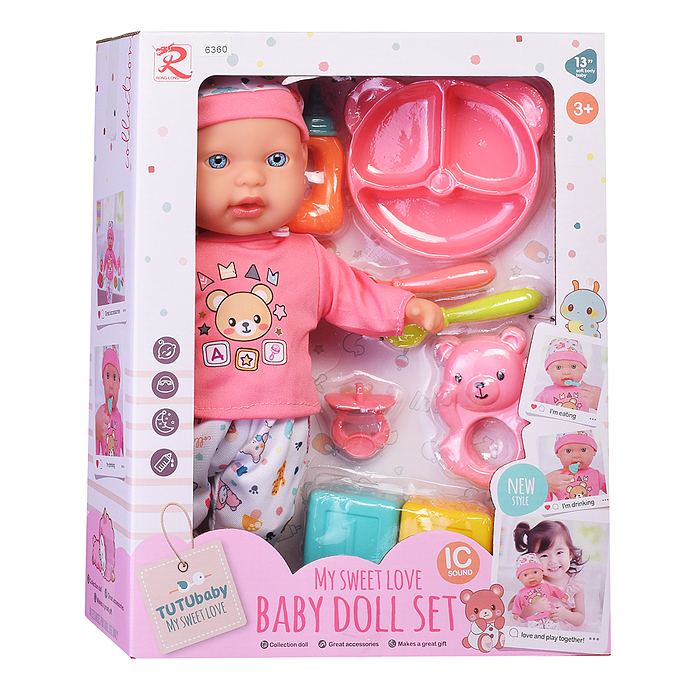 Фото к товару Пупс 6360 "Женечка" с аксессуарами, в коробке Пупс 6360 "Женечка" с аксессуарами, в коробке