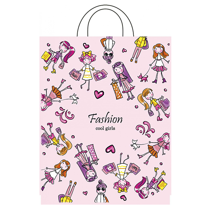Пакет ПЭ с петлевой ручкой 28х55см (Девчонки) 