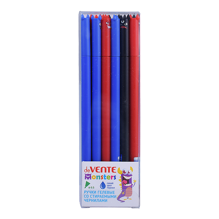 Фото к товару Ручка гелевая стираемая "Monsters" d=0,5 мм, цвета корпуса ассорти 3 цвета, с декоративным Ручка гелевая стираемая "Monsters" d=0,5 мм, цвета корпуса ассорти 3 цвета, с декоративным