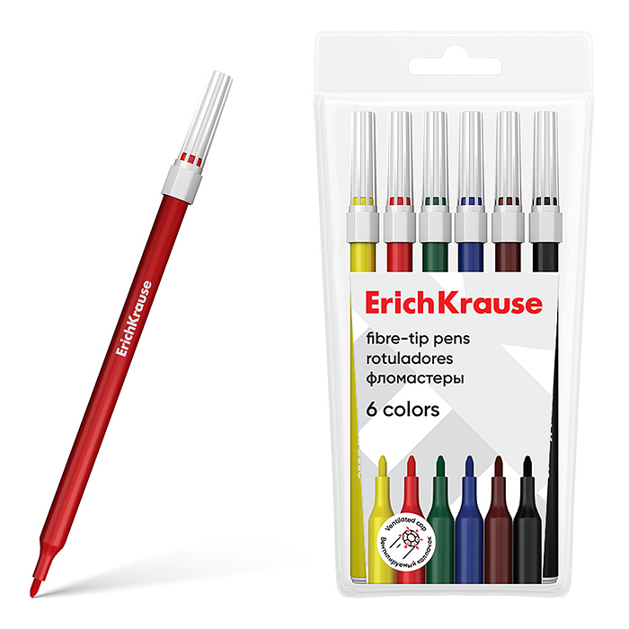 Фломастеры "light" 6 цветов (в футляре с европодвесом 6 шт) Фломастеры "light" 6 цветов (в футляре с европодвесом 6 шт)