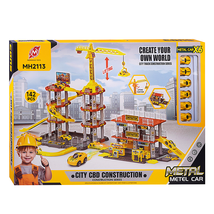 Парковка MH2113 "Приключения на стройке" (142 предметов) в коробке