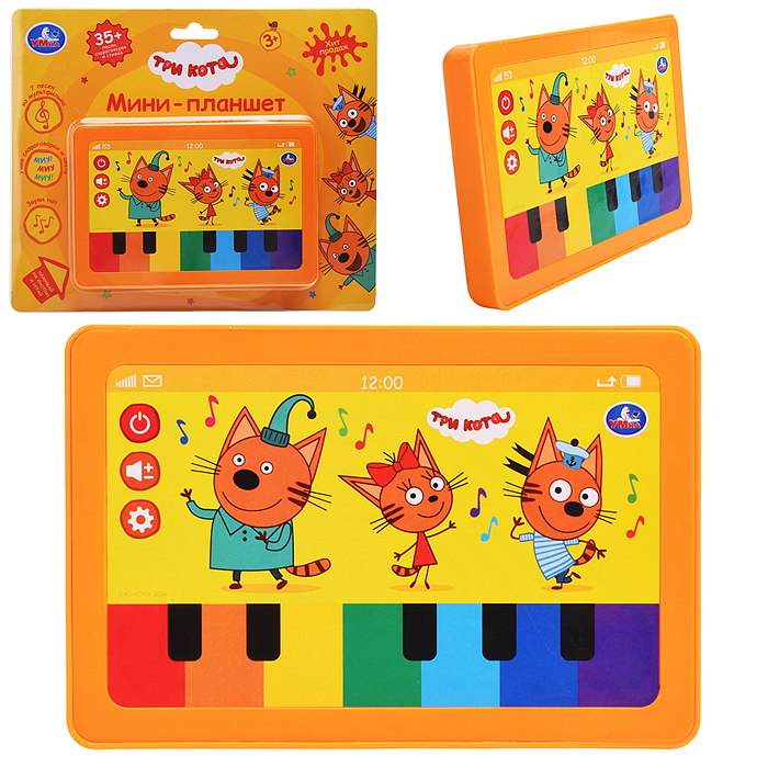 Мини планшет "Три кота" (35+ песен, скороговорок и стихов) на блистере Мини планшет "Три кота" (35+ песен, скороговорок и стихов) на блистере