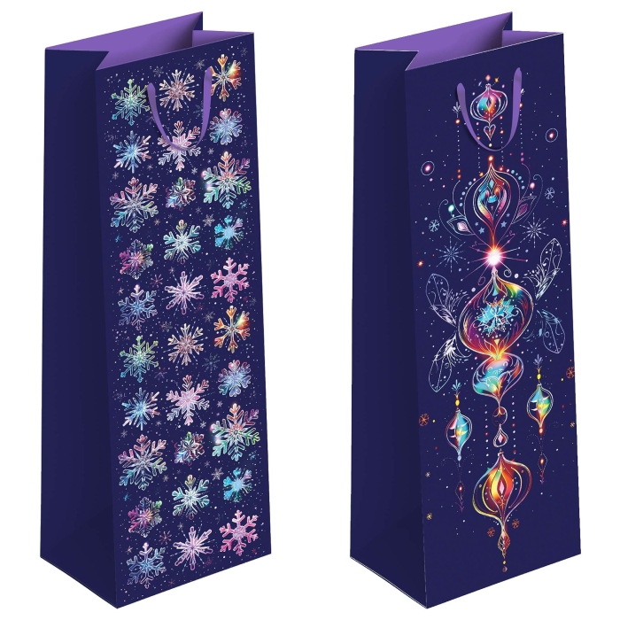 Пакет бумажный подарочный НГ "Новогодняя ночь" эффект: фольга, 12х36х12см, микс ST 