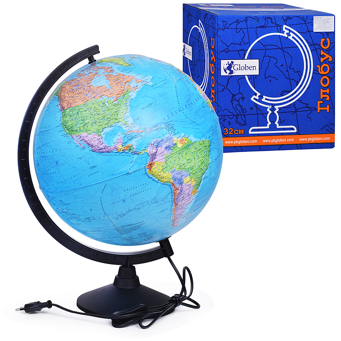 Глобус Земли политический 320мм с подсветкой Рельефный Классик Глобус Земли политический 320мм с подсветкой Рельефный Классик