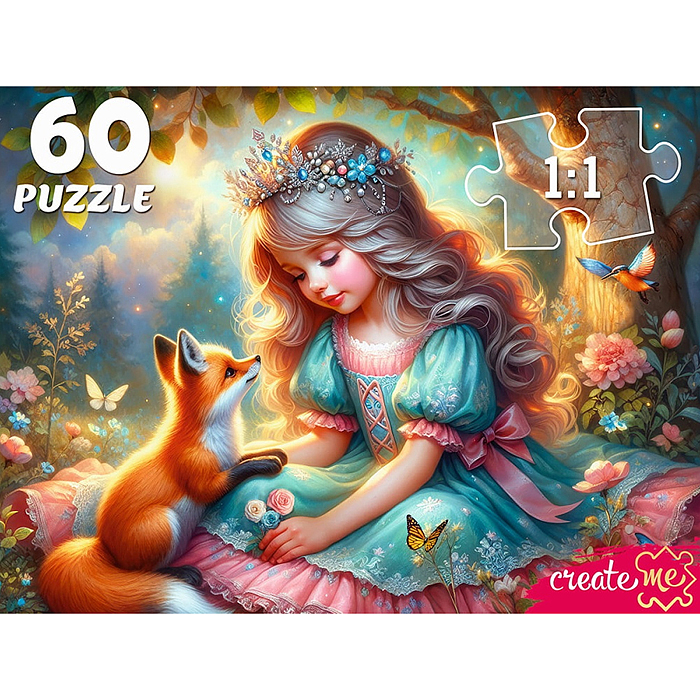 Пазлы 60 "Принцесса с лисичкой"
