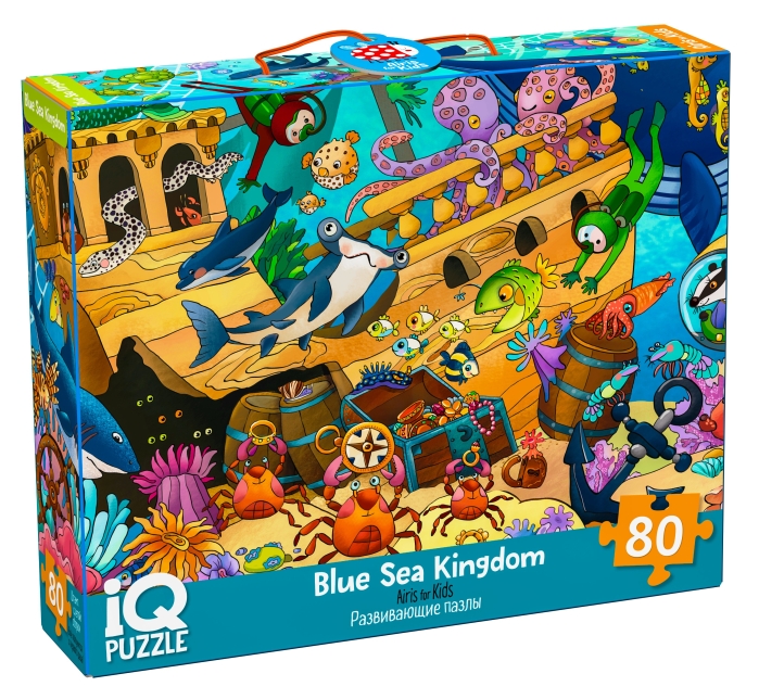 IQ Пазл с развивающей игрой 80 "Царство синего моря" 5+ (new)