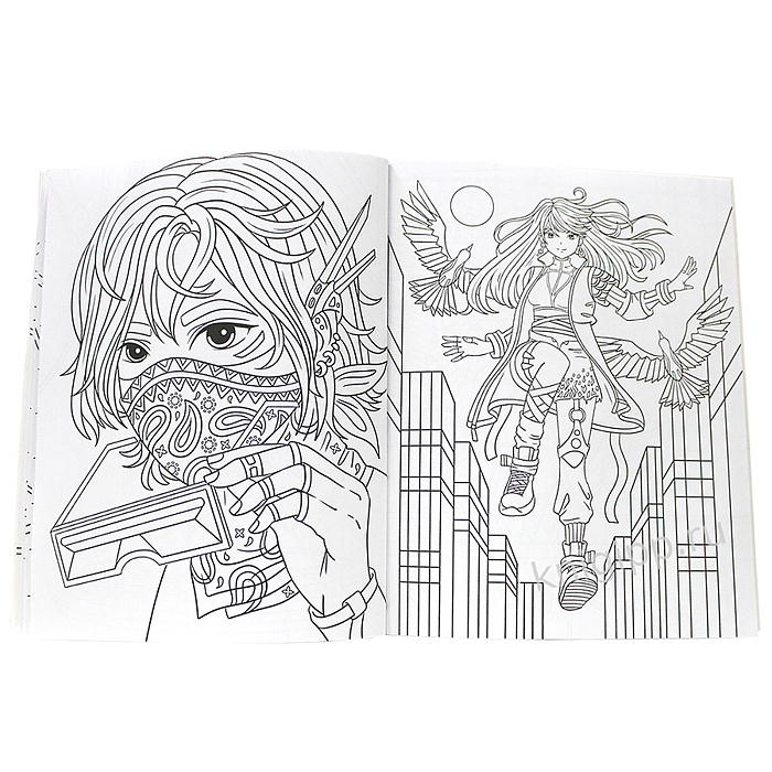 Раскраска аниме. Киберпанк