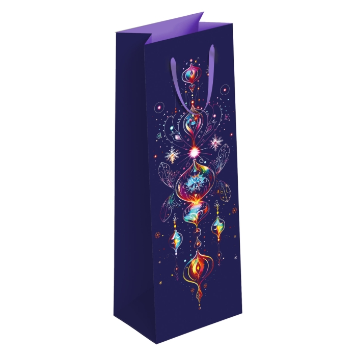 Пакет бумажный подарочный микс ST "Новогодняя ночь" выборочный лак, 12x36x12см