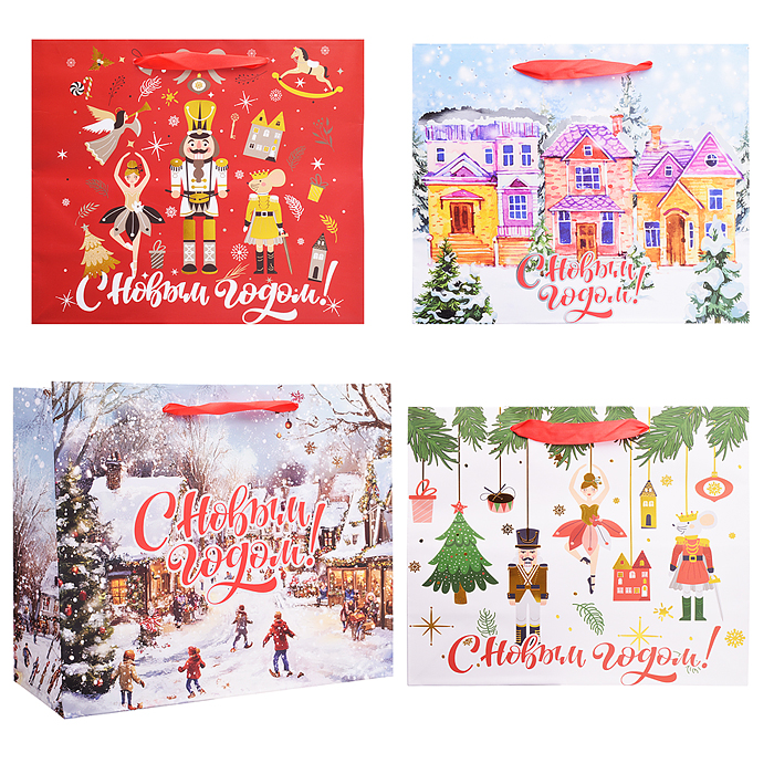 Пакет подарочный новогодний "Winter Wonderland" 26х13х32 см, Золотая сказка, фольга Пакет подарочный новогодний "Winter Wonderland" 26х13х32 см, Золотая сказка, фольга