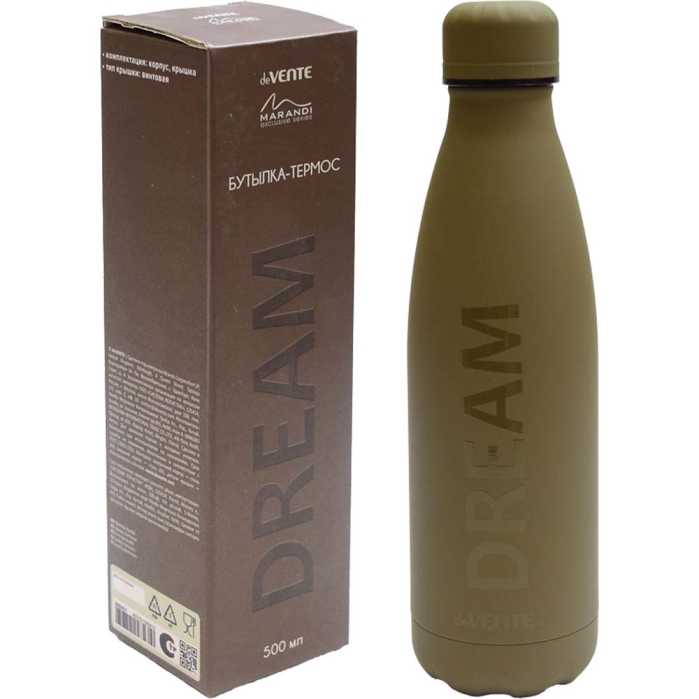 Бутылка-термос "Marandi" 500 мл, 26,3x7,6x7,6 см, 8-12 часов, нержавеющая сталь, с герметич Бутылка-термос "Marandi" 500 мл, 26,3x7,6x7,6 см, 8-12 часов, нержавеющая сталь, с герметич