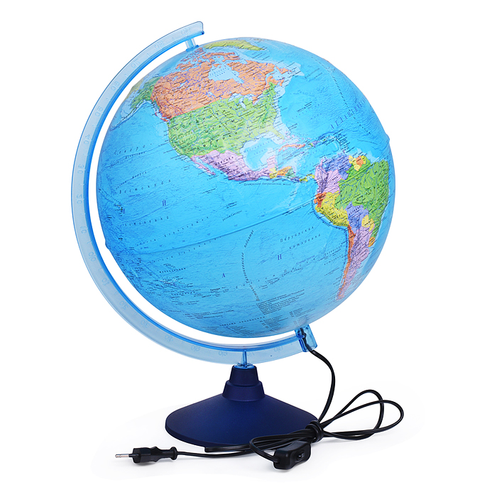 Глобус Земли политический 320 мм с подсветкой Рельефный Классик Евро