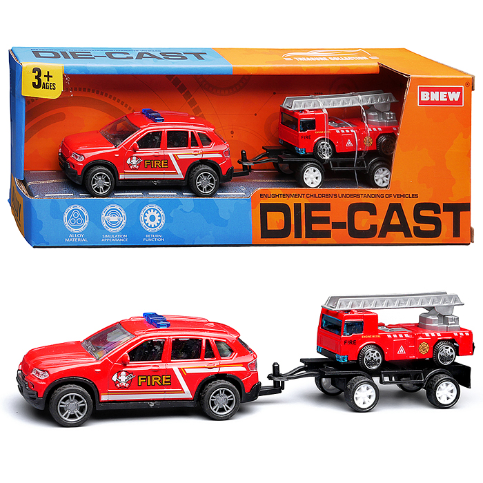 Машина BX-195 "Городская служба пожарной охраны" металл, в коробке Машина BX-195 "Городская служба пожарной охраны" металл, в коробке