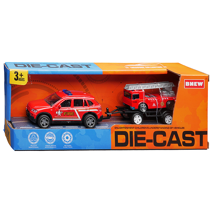 Машина BX-195 "Городская служба пожарной охраны" металл, в коробке