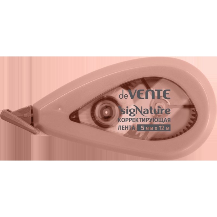 Корректирующая лента "SigNature" 5ммx12м, полупрозрачный корпус с цветной рамкой, пудрово-розовый