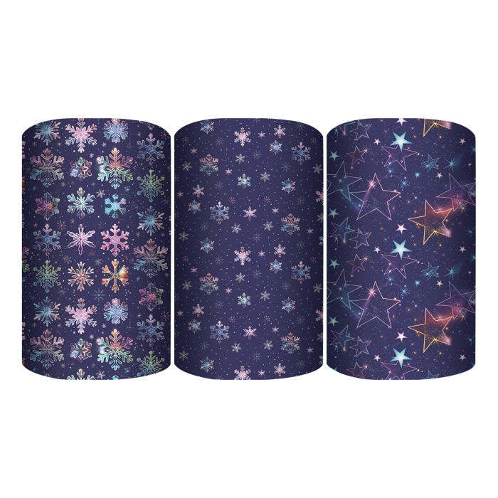 Упаковочная бумага НГ "Новогодняя ночь" в ассортименте, рулон в термоусадочной пленке, 70х100см.