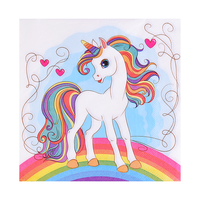 Фото к товару Набор посуды одноразовой 00-7462 "Сказочный единорог" салфетки (20 шт.) Набор посуды одноразовой 00-7462 "Сказочный единорог" салфетки (20 шт.)