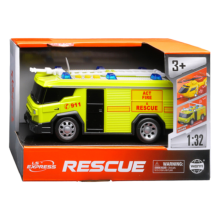 Фото к товару Машина WY1134B "Пожарная" 1:32 (свет, звук) в коробке Машина WY1134B "Пожарная" 1:32 (свет, звук) в коробке