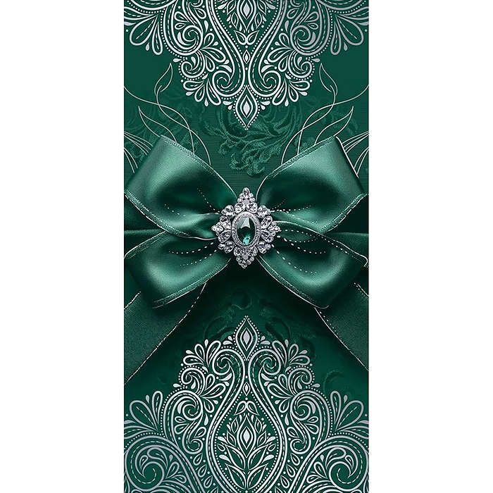 Конверт для денег без надписи (зелёный бант)