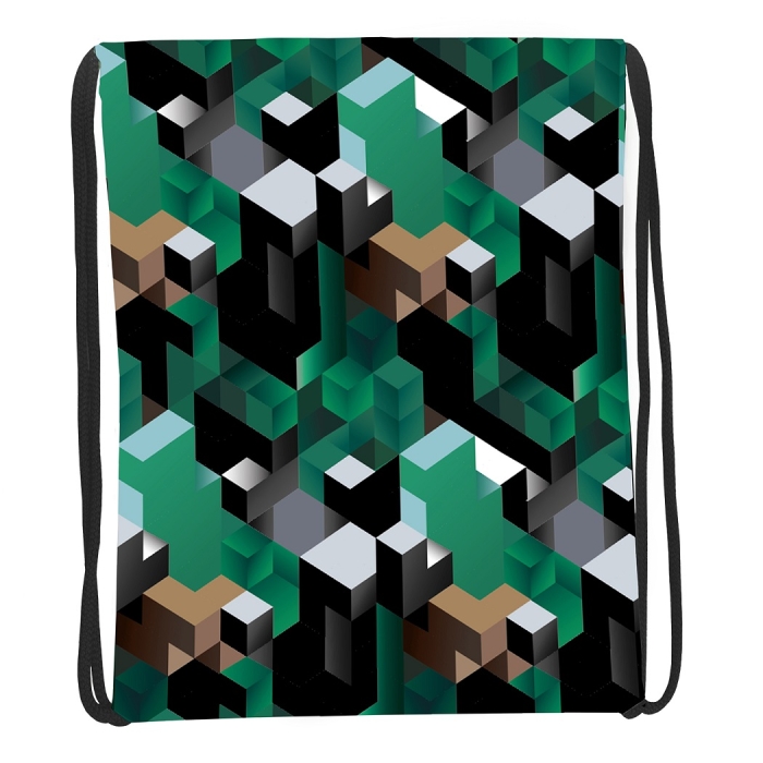 Мешок для обуви "Зеленая абстракция" 370х470мм, петля для подвеса, полиэстер, водоотталкивающий