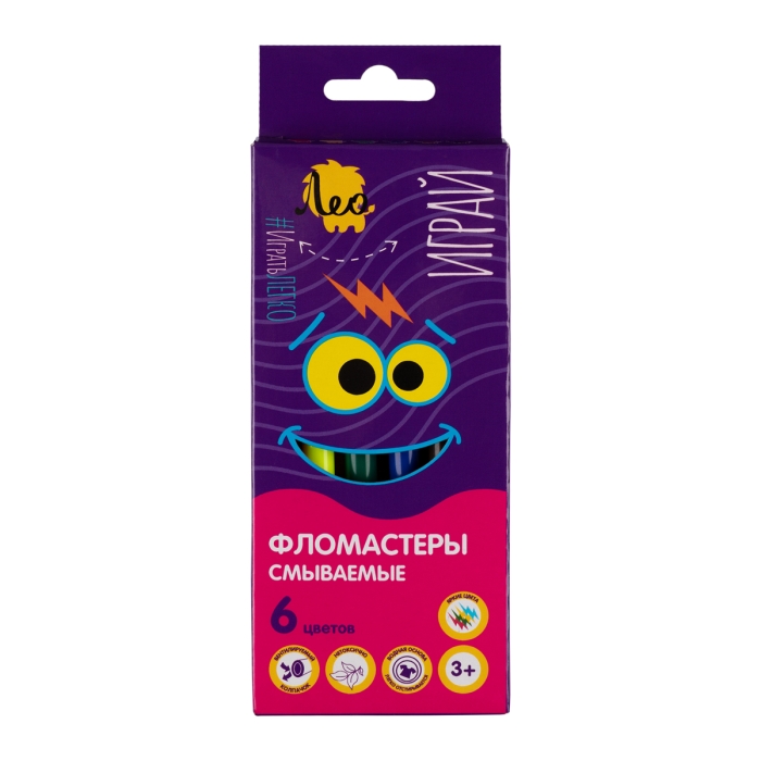 Фломастеры смываемые 6 цв "Играй" Фломастеры смываемые 6 цв "Играй"