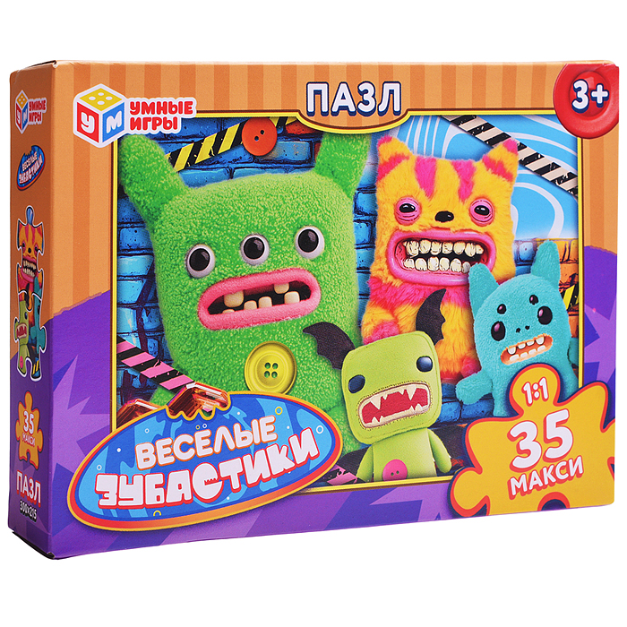 Макси-пазлы 35 "Весёлые зубастики"  