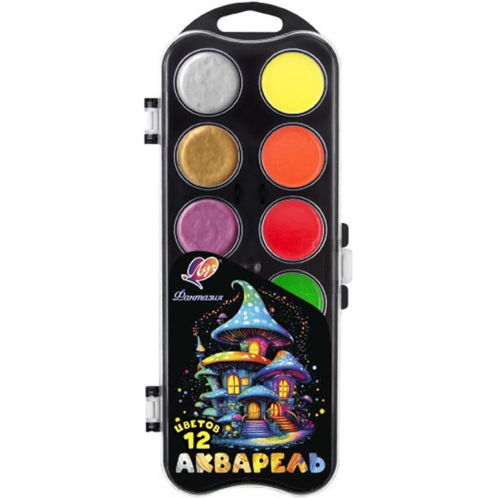 Акварель 12 цв "Фантазия" (флуоресцентная + перламутровая) без кисти Акварель 12 цв "Фантазия" (флуоресцентная + перламутровая) без кисти
