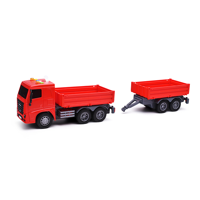 МАЗ, автомобиль бортовой с прицепом инерционный (со светом и звуком) (в коробке)