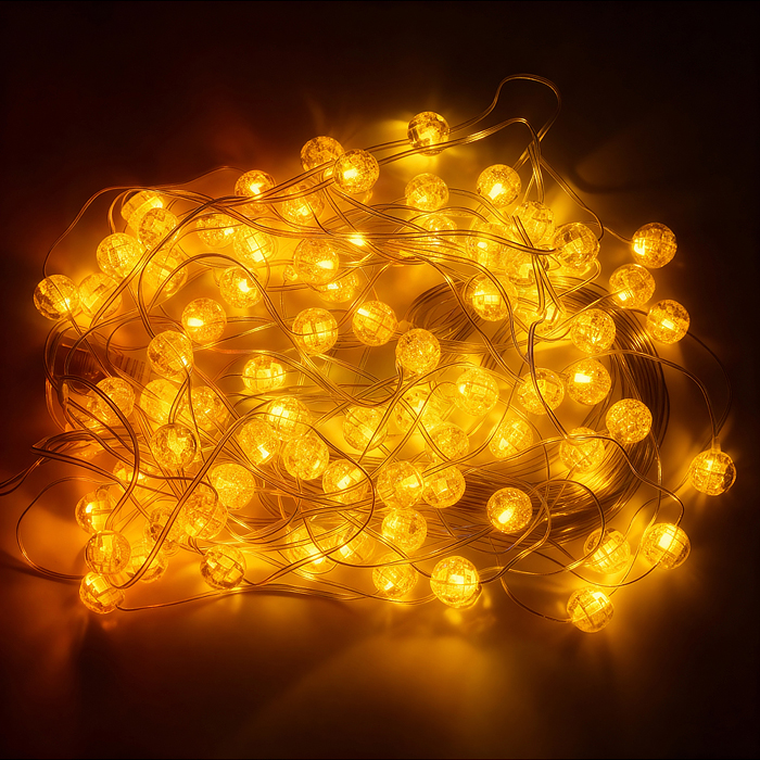 Фото к товару Электрогирлянда интерьерная "Шарики", цвет белый теплый Электрогирлянда интерьерная "Шарики", цвет белый теплый