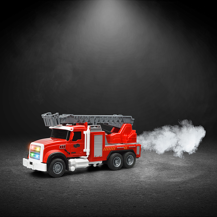 Машина YM-9921F "Пожарная машина" (свет, звук, спрей) в коробке