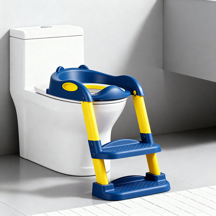 Детская накладка на унитаз со ступенькой (синий) Детская накладка на унитаз со ступенькой (синий)
