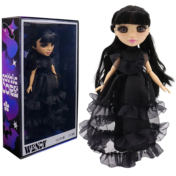 Модная кукла коллекция Glam Core, Венди Gothic Core, в черном платье, 27см, Модная кукла коллекция Glam Core, Венди Gothic Core, в черном платье, 27см,