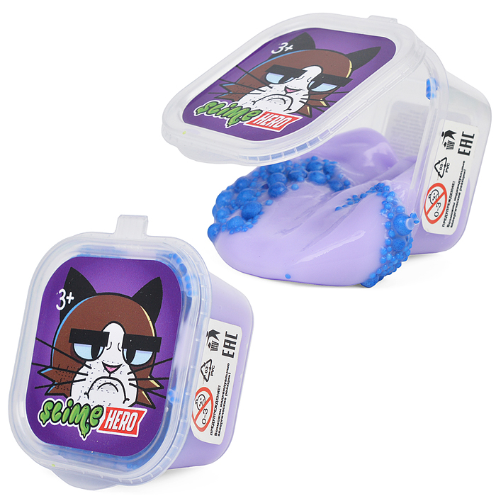Слайм "Hero" Кот сиреневый