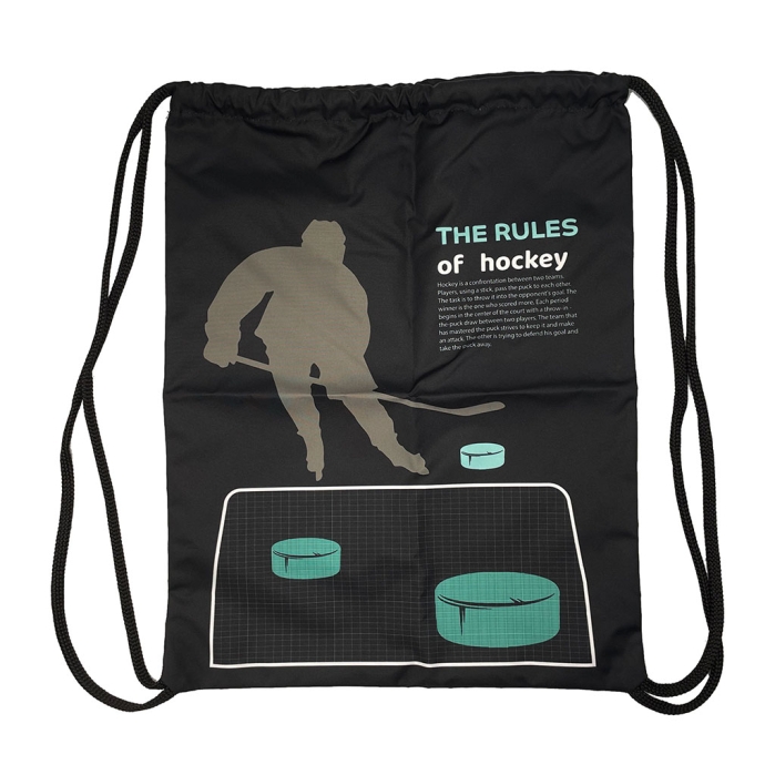 Мешок для обуви "Хоккей" 1 отделение, 370х470мм, петля для подвеса, полиэстер, 210 ден