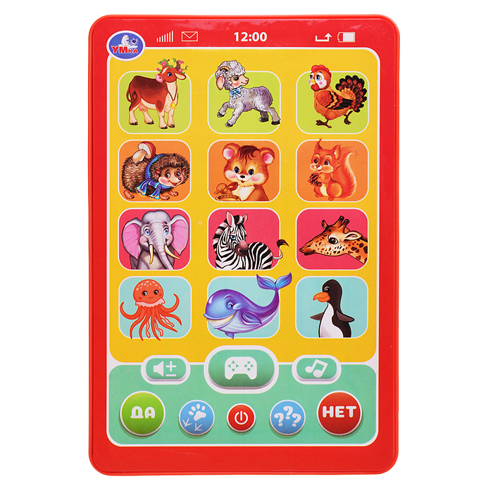 Обучающий мини-планшет 75+ мелодий, звуков и вопросов викторин на блистере