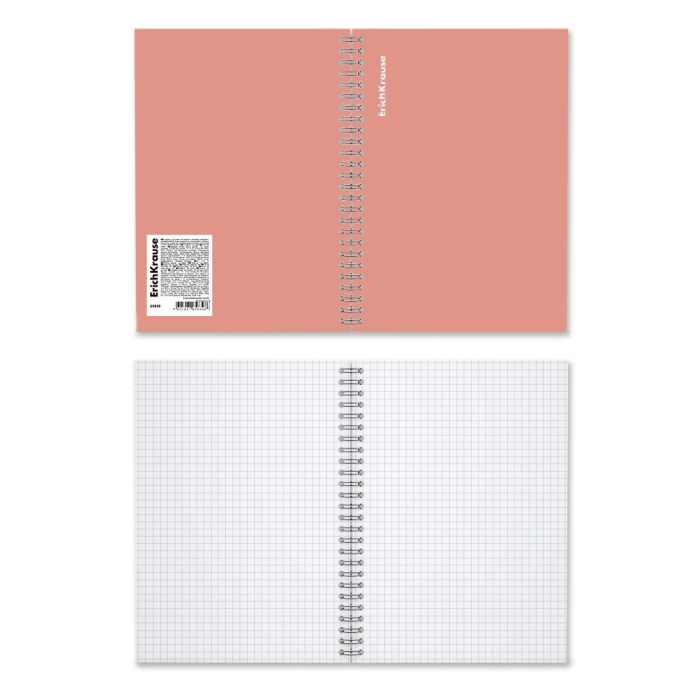Тетрадь 120л. клетка "Vanilla" А5 на спирали персиковый ламинация глянцевая