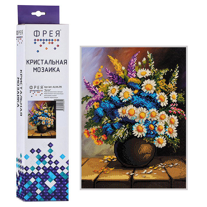 Кристальная (алмазная) мозаика 30х40 "Букет полевых цветов" 