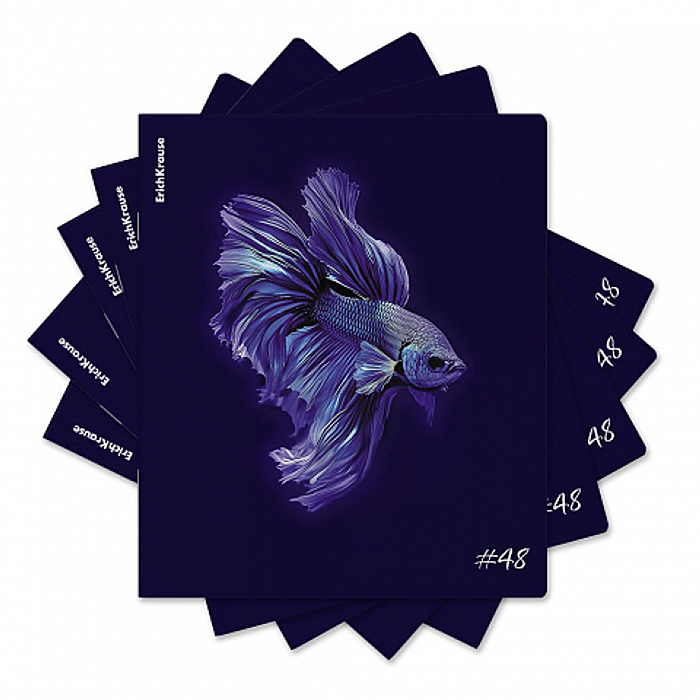 Тетрадь 48л. клетка "Indigo" ламинация soft-touch+выборочный УФ-лак